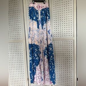 Fillyboo Strapless Dress in Blue and Pink Floral